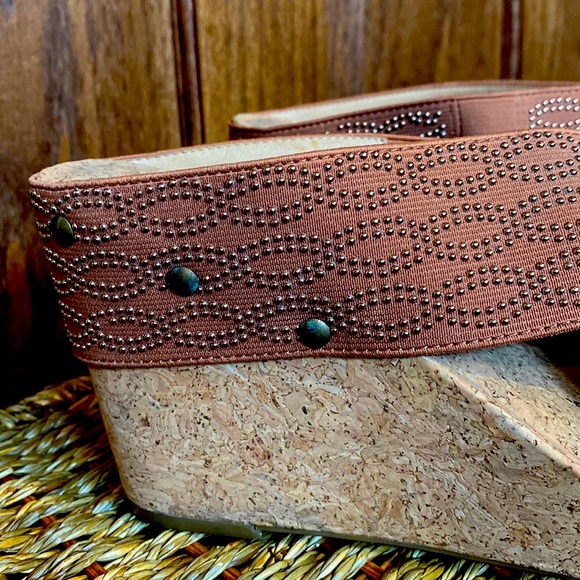 Lucky Brand Miller Wedge Studded Sandal-Brown-Women’s Size 9.5 - Picture 3 of 13